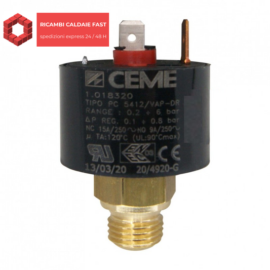 Pressostato ceme 1/4'' nero per Immergas 1.018320